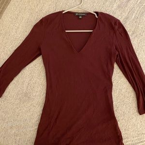 Womens tight 3/4 sleeve v neck